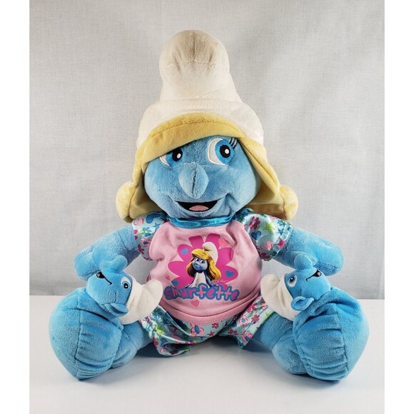 Build-A-Bear BAB Smurfette BAB Smurfette Plush With Pajamas & Smurf Slippers - Picture 1 of 16